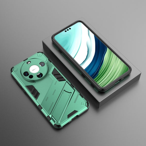 For Huawei Mate 60 Punk Armor 2 in 1 PC + TPU Phone Case with Holder(Green)