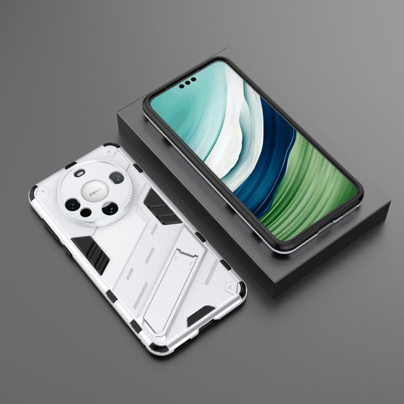 For Huawei Mate 60 Punk Armor 2 in 1 PC + TPU Phone Case with Holder(White)