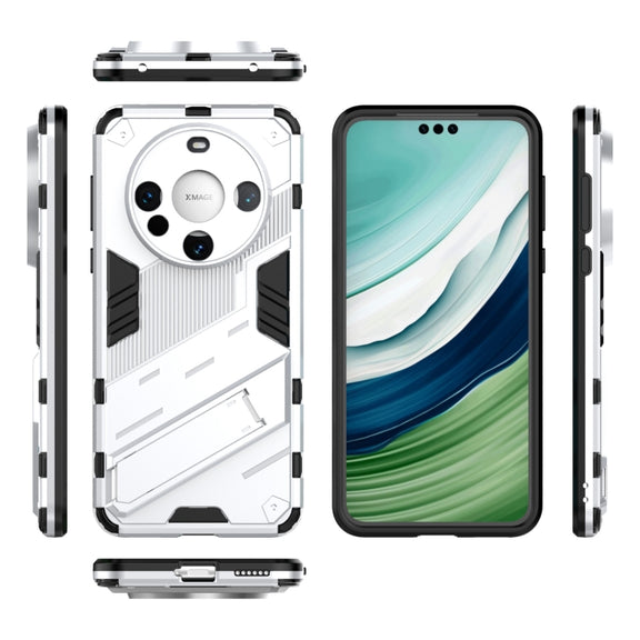 For Huawei Mate 60 Punk Armor 2 in 1 PC + TPU Phone Case with Holder(White)