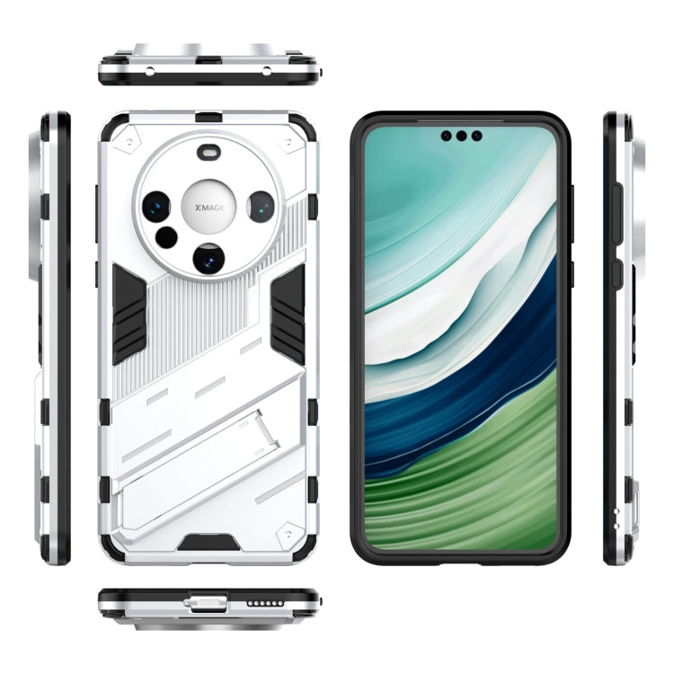 For Huawei Mate 60 Punk Armor 2 in 1 PC + TPU Phone Case with Holder(White)