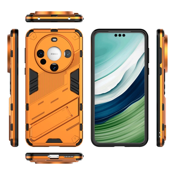 For Huawei Mate 60 Punk Armor 2 in 1 PC + TPU Phone Case with Holder(Orange)