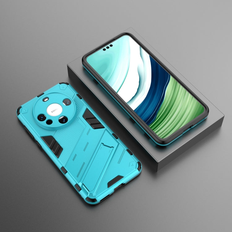 For Huawei Mate 60 Punk Armor 2 in 1 PC + TPU Phone Case with Holder(Blue)