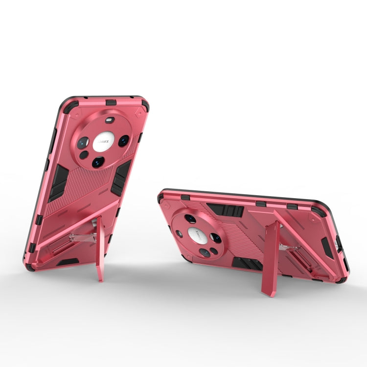 For Huawei Mate 60 Punk Armor 2 in 1 PC + TPU Phone Case with Holder(Light Red)