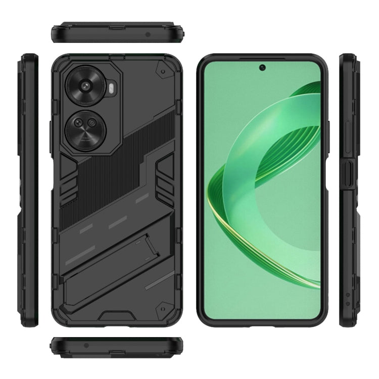For Huawei nova 11 SE Punk Armor 2 in 1 PC + TPU Phone Case with Holder(Black)