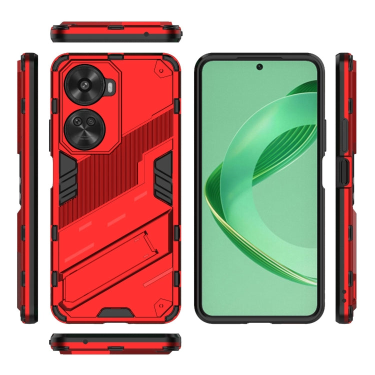 For Huawei nova 11 SE Punk Armor 2 in 1 PC + TPU Phone Case with Holder(Red)