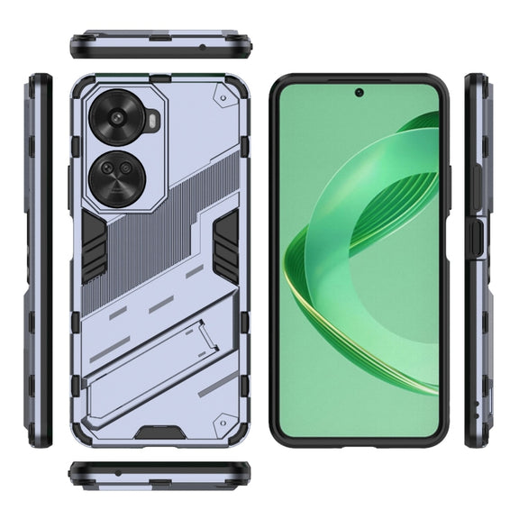 For Huawei nova 11 SE Punk Armor 2 in 1 PC + TPU Phone Case with Holder(Grey)