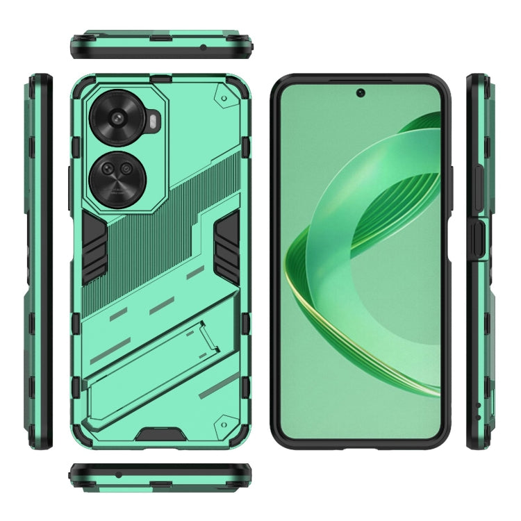 For Huawei nova 11 SE Punk Armor 2 in 1 PC + TPU Phone Case with Holder(Green)