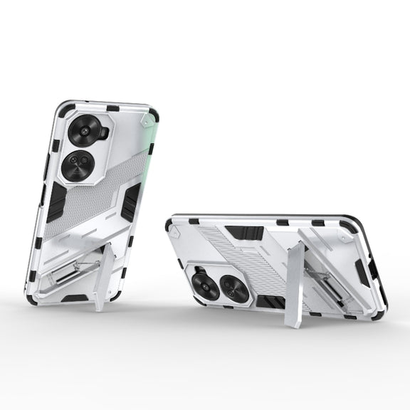 For Huawei nova 11 SE Punk Armor 2 in 1 PC + TPU Phone Case with Holder(White)