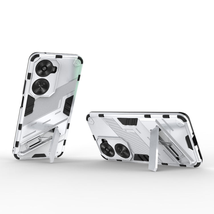 For Huawei nova 11 SE Punk Armor 2 in 1 PC + TPU Phone Case with Holder(White)