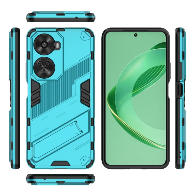 For Huawei nova 11 SE Punk Armor 2 in 1 PC + TPU Phone Case with Holder(Blue)