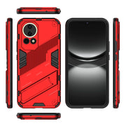 For Huawei nova 12 5G Punk Armor 2 in 1 PC + TPU Phone Case with Holder(Red)