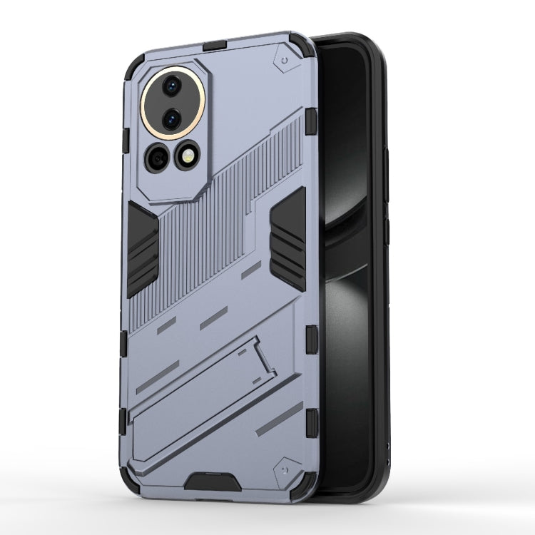 For Huawei nova 12 5G Punk Armor 2 in 1 PC + TPU Phone Case with Holder(Grey)