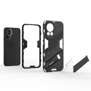 For Huawei nova 12 5G Punk Armor 2 in 1 PC + TPU Phone Case with Holder(Green)