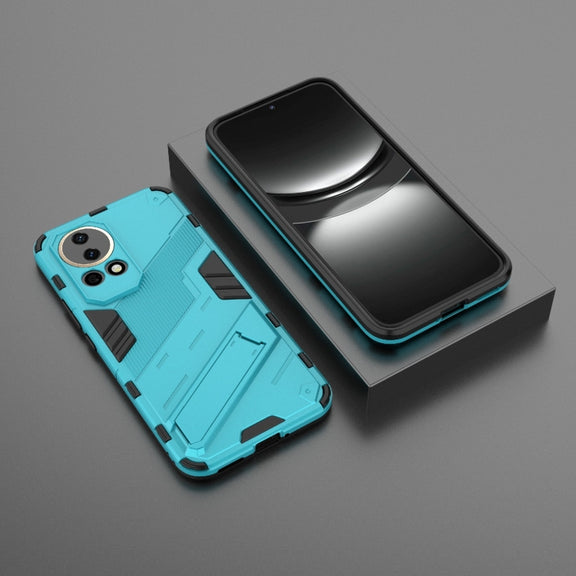 For Huawei nova 12 5G Punk Armor 2 in 1 PC + TPU Phone Case with Holder(Blue)
