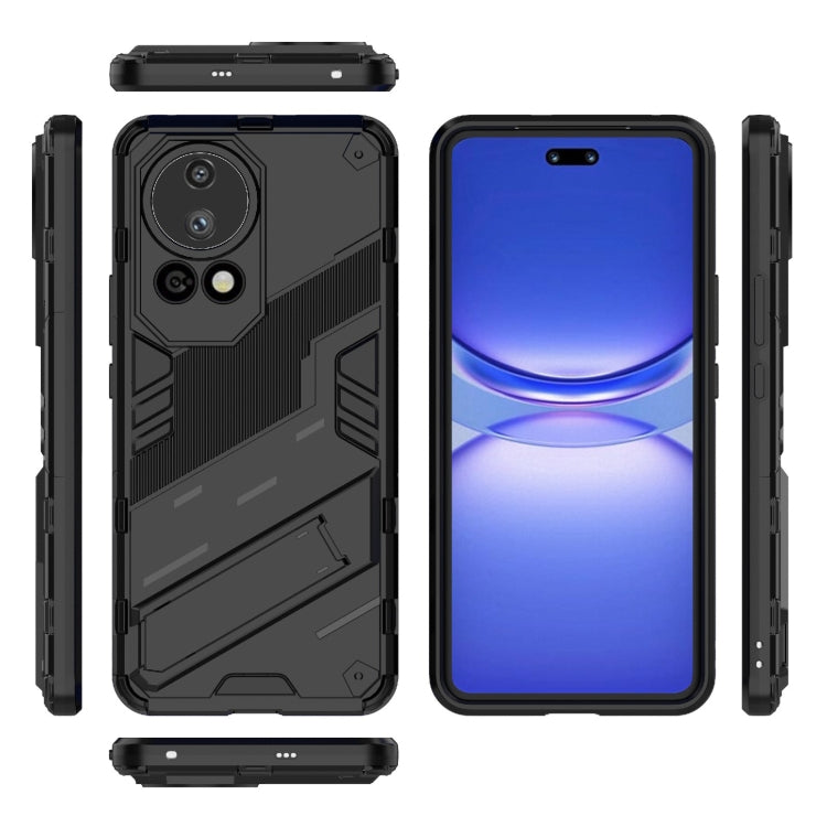 For Huawei nova 12 Pro Punk Armor 2 in 1 PC + TPU Phone Case with Holder(Black)