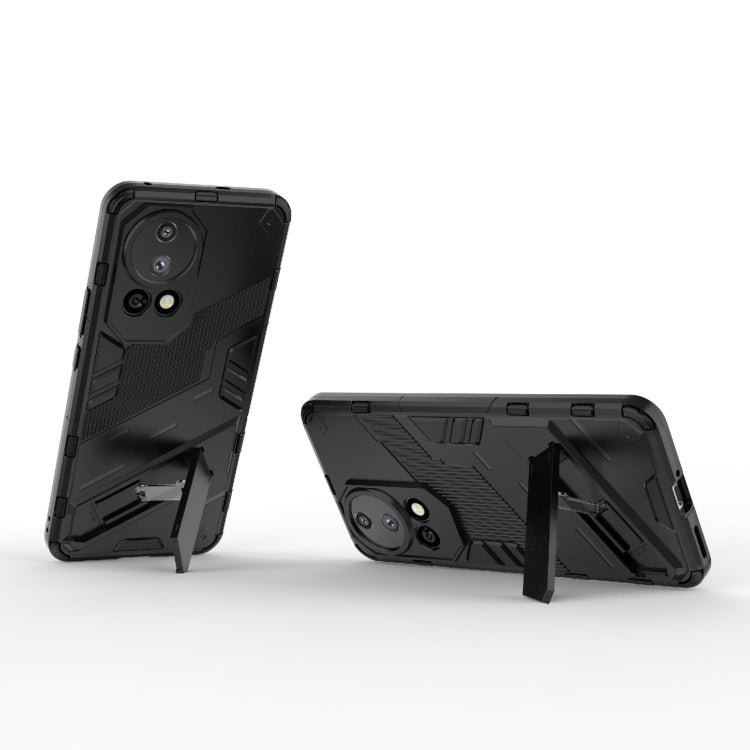 For Huawei nova 12 Pro Punk Armor 2 in 1 PC + TPU Phone Case with Holder(Black)