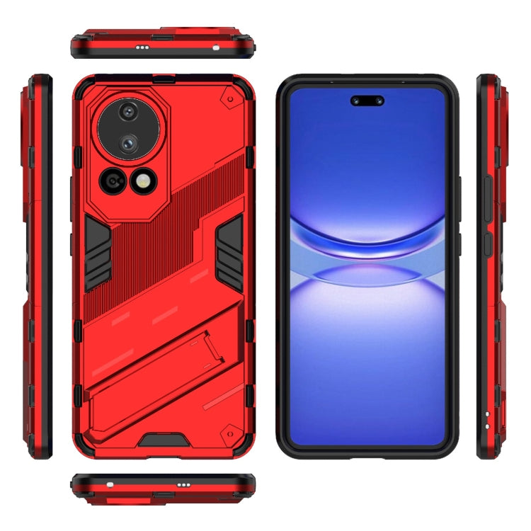 For Huawei nova 12 Pro Punk Armor 2 in 1 PC + TPU Phone Case with Holder(Red)