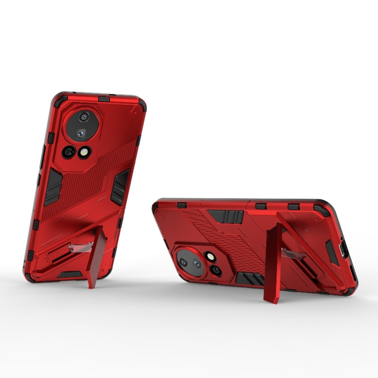 For Huawei nova 12 Pro Punk Armor 2 in 1 PC + TPU Phone Case with Holder(Red)