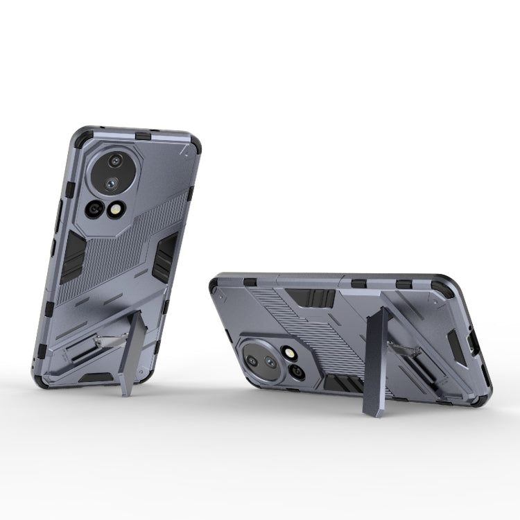 For Huawei nova 12 Pro Punk Armor 2 in 1 PC + TPU Phone Case with Holder(Grey)