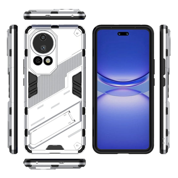 For Huawei nova 12 Pro Punk Armor 2 in 1 PC + TPU Phone Case with Holder(White)
