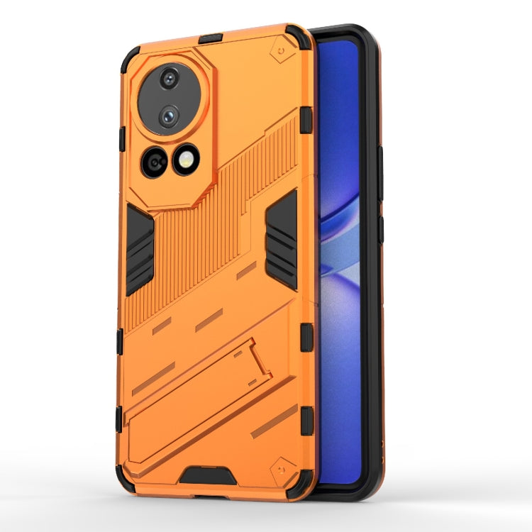 For Huawei nova 12 Pro Punk Armor 2 in 1 PC + TPU Phone Case with Holder(Orange)