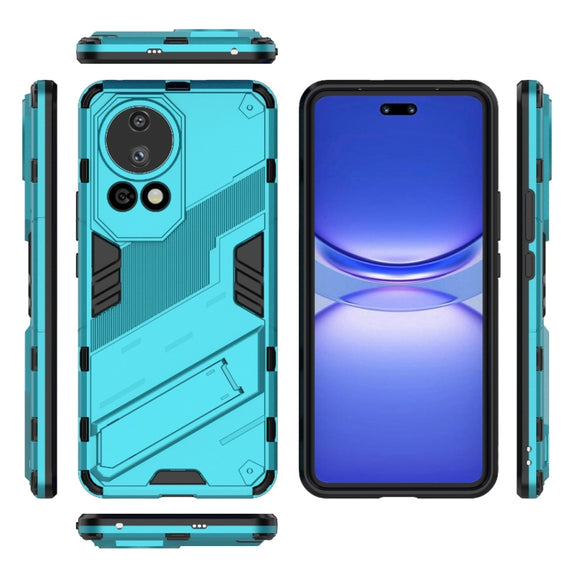 For Huawei nova 12 Pro Punk Armor 2 in 1 PC + TPU Phone Case with Holder(Blue)