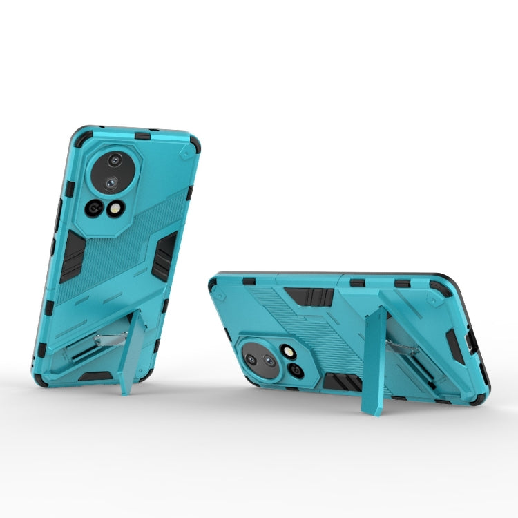 For Huawei nova 12 Pro Punk Armor 2 in 1 PC + TPU Phone Case with Holder(Blue)