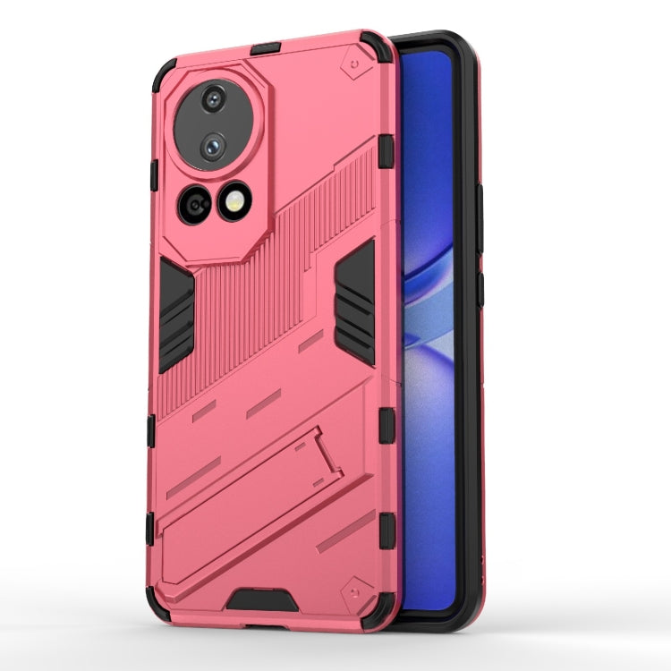 For Huawei nova 12 Pro Punk Armor 2 in 1 PC + TPU Phone Case with Holder(Light Red)