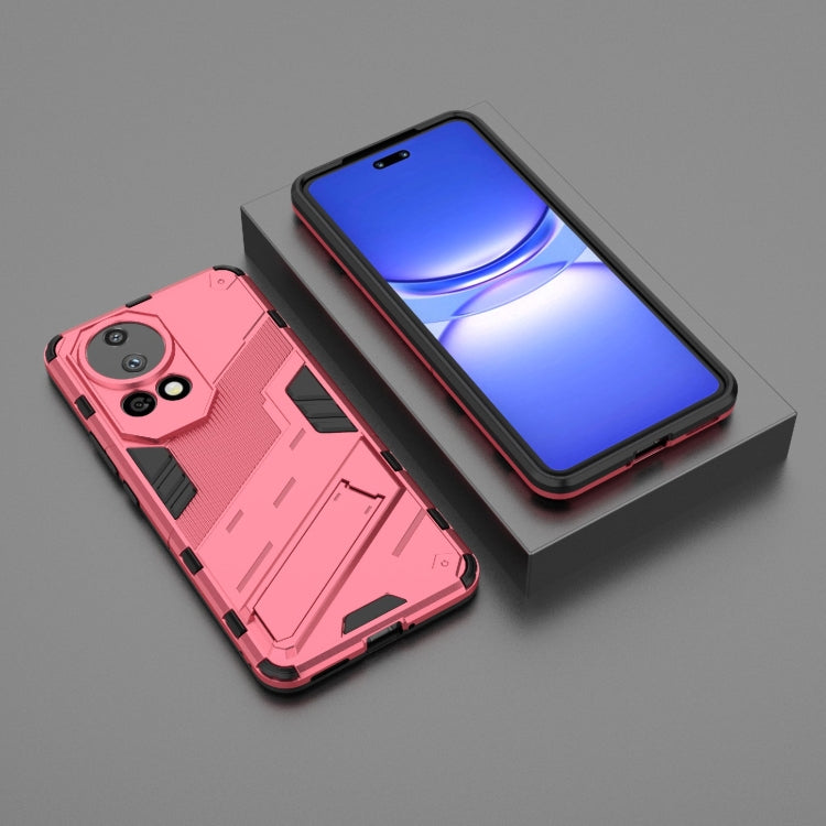 For Huawei nova 12 Pro Punk Armor 2 in 1 PC + TPU Phone Case with Holder(Light Red)