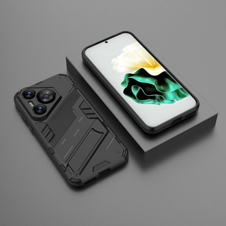 For Huawei Pura 70 Punk Armor 2 in 1 PC + TPU Phone Case with Holder(Black)