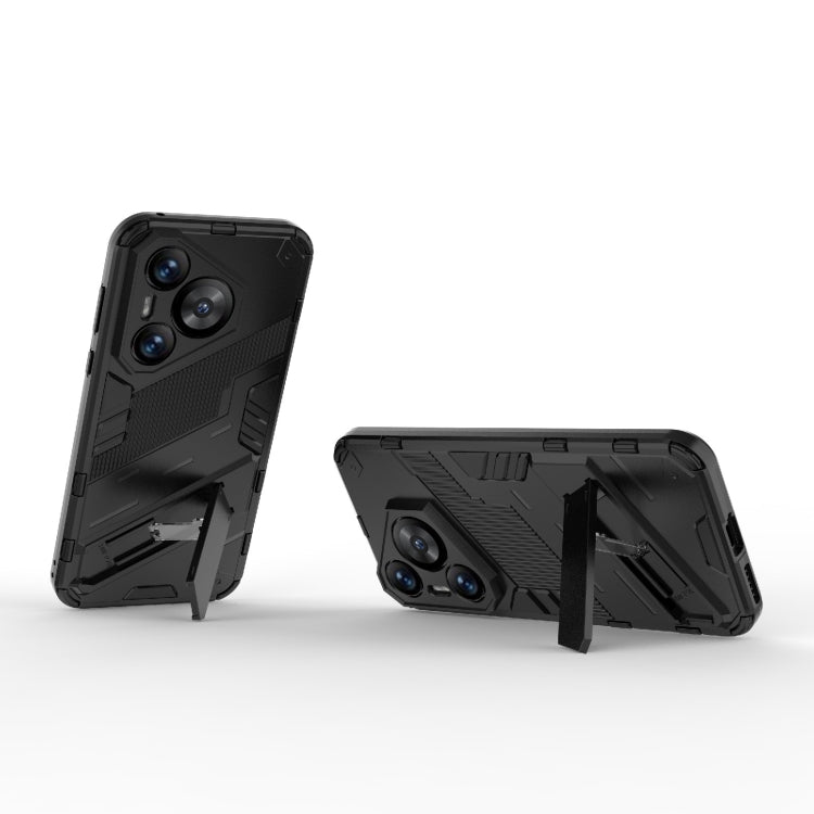 For Huawei Pura 70 Punk Armor 2 in 1 PC + TPU Phone Case with Holder(Black)