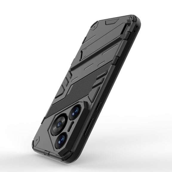 For Huawei Pura 70 Punk Armor 2 in 1 PC + TPU Phone Case with Holder(Black)
