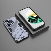 For Huawei Pura 70 Punk Armor 2 in 1 PC + TPU Phone Case with Holder(Grey)