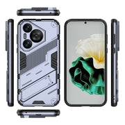 For Huawei Pura 70 Punk Armor 2 in 1 PC + TPU Phone Case with Holder(Grey)