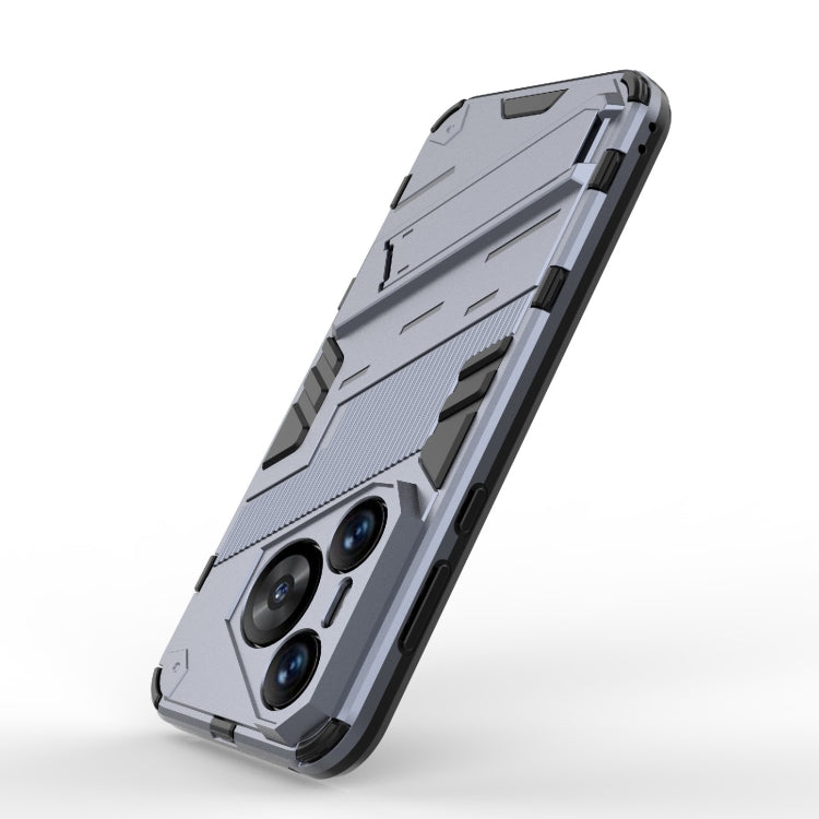 For Huawei Pura 70 Punk Armor 2 in 1 PC + TPU Phone Case with Holder(Grey)