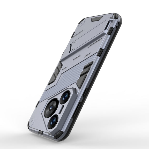For Huawei Pura 70 Punk Armor 2 in 1 PC + TPU Phone Case with Holder(Grey)