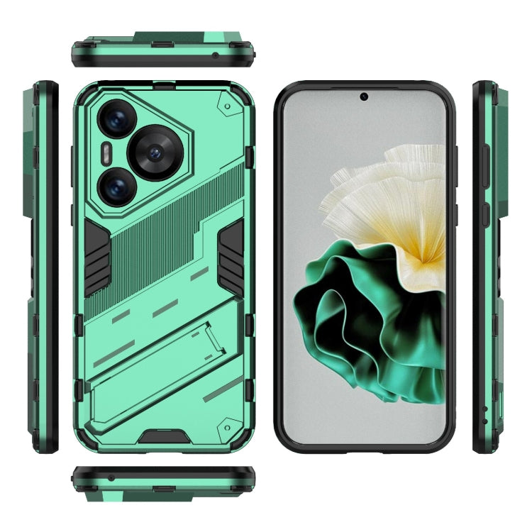 For Huawei Pura 70 Punk Armor 2 in 1 PC + TPU Phone Case with Holder(Green)