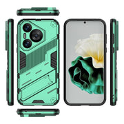 For Huawei Pura 70 Punk Armor 2 in 1 PC + TPU Phone Case with Holder(Green)