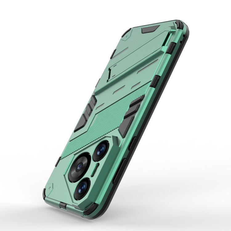 For Huawei Pura 70 Punk Armor 2 in 1 PC + TPU Phone Case with Holder(Green)