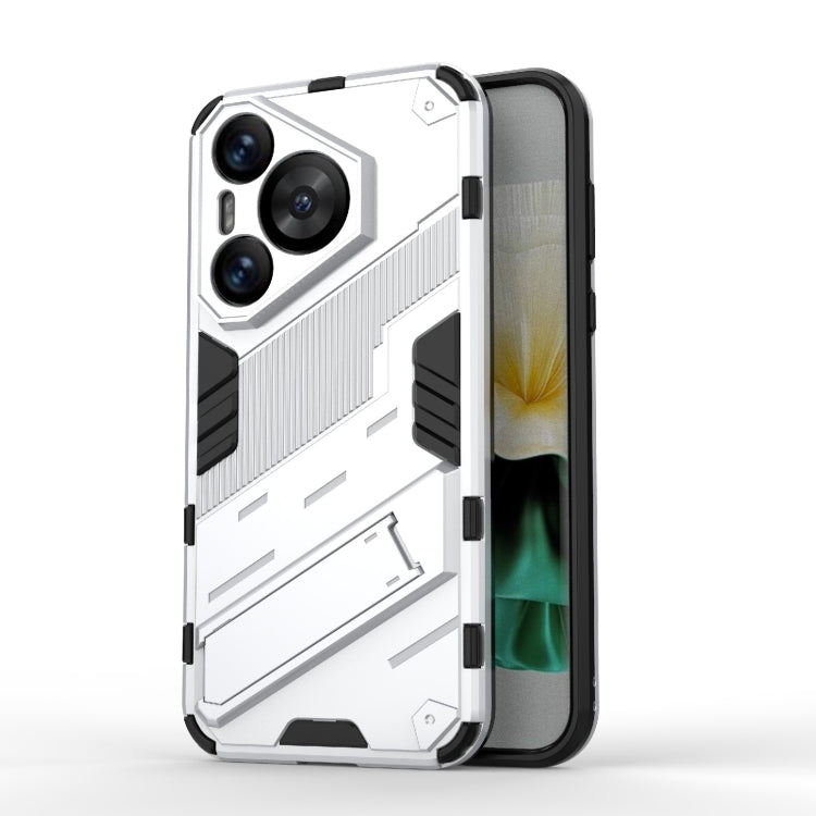 For Huawei Pura 70 Punk Armor 2 in 1 PC + TPU Phone Case with Holder(White)