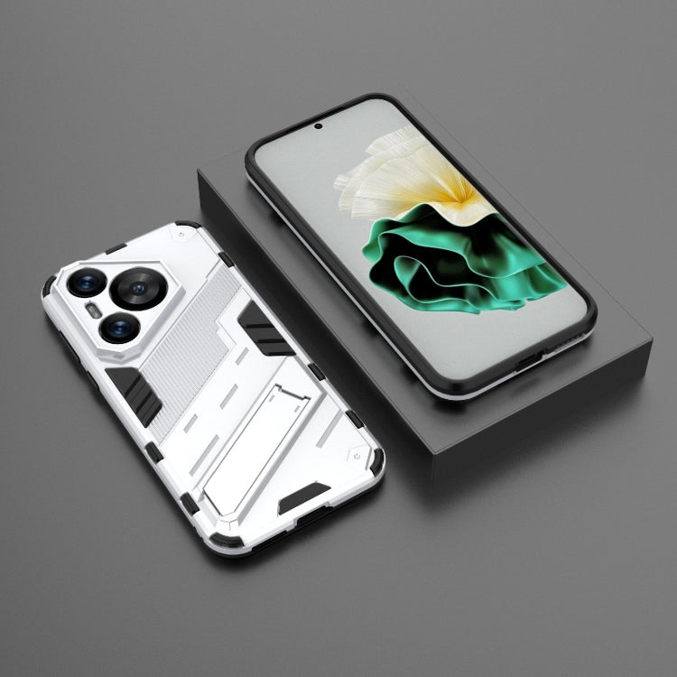 For Huawei Pura 70 Punk Armor 2 in 1 PC + TPU Phone Case with Holder(White)