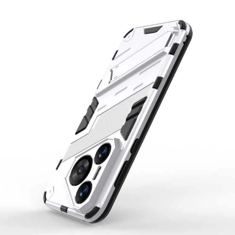 For Huawei Pura 70 Punk Armor 2 in 1 PC + TPU Phone Case with Holder(White)