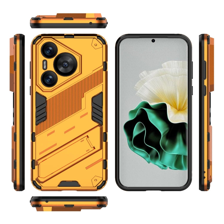 For Huawei Pura 70 Punk Armor 2 in 1 PC + TPU Phone Case with Holder(Orange)