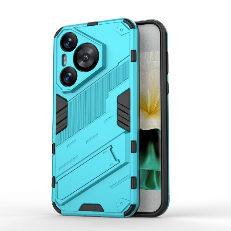 For Huawei Pura 70 Punk Armor 2 in 1 PC + TPU Phone Case with Holder(Blue)