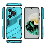 For Huawei Pura 70 Punk Armor 2 in 1 PC + TPU Phone Case with Holder(Blue)