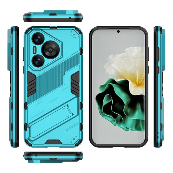For Huawei Pura 70 Punk Armor 2 in 1 PC + TPU Phone Case with Holder(Blue)
