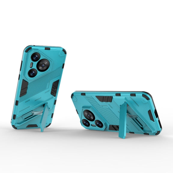 For Huawei Pura 70 Punk Armor 2 in 1 PC + TPU Phone Case with Holder(Blue)