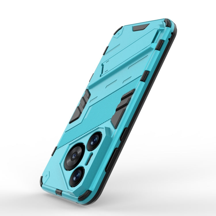 For Huawei Pura 70 Punk Armor 2 in 1 PC + TPU Phone Case with Holder(Blue)