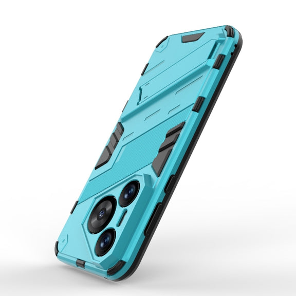 For Huawei Pura 70 Punk Armor 2 in 1 PC + TPU Phone Case with Holder(Blue)