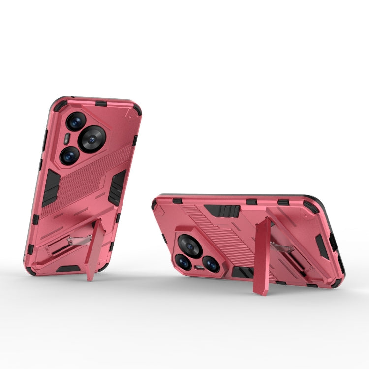 For Huawei Pura 70 Punk Armor 2 in 1 PC + TPU Phone Case with Holder(Light Red)